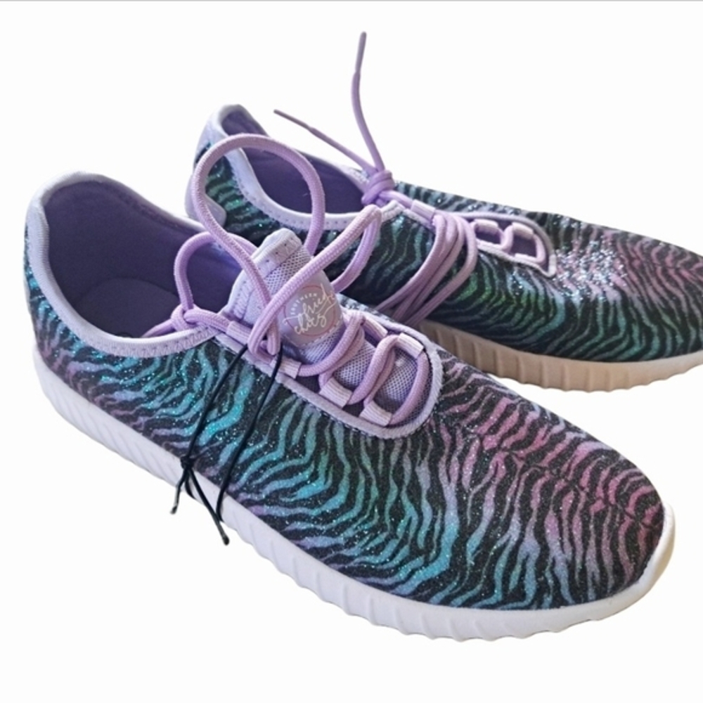 NWT SOUTHERN FRIED CHICS GLITTER OMBRE ZEBRA SHOES SZ 9